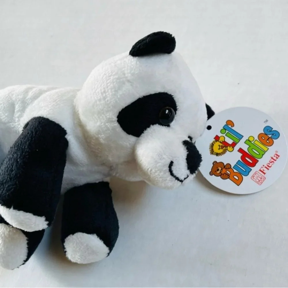 Lil Buddies Fiesta Panda Bear Stuffed Animal Black White New‎ Birthday Gift Toy